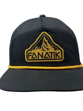 Fanatik Custom Bike Company Snapback Hat Black Rope Cap Mountain Patch Flat Bill